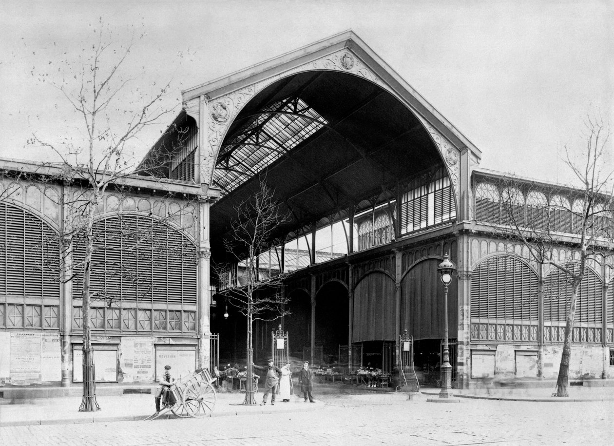 Ingång till en paviljong på Les Halles Central Market, Paris, ca 1900 av French Photographer