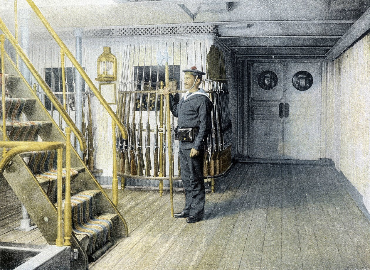 Franska flottan, sent 1800-tal: fraktionär av amiralen - Bibl. des Arts Deco. av French Photographer