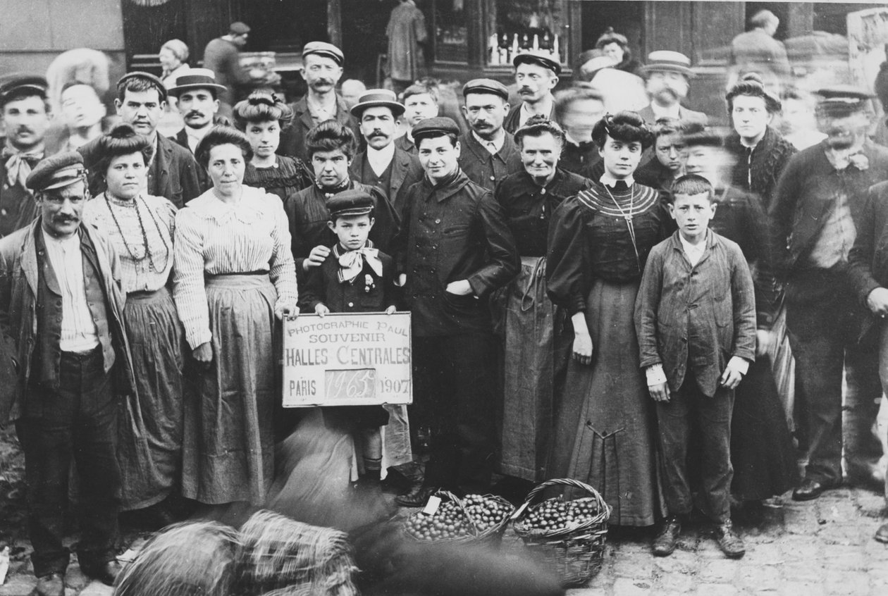 Trädgårdsmästare i Bagneux, Les Halles-marknaden, Paris, 1907 av French Photographer
