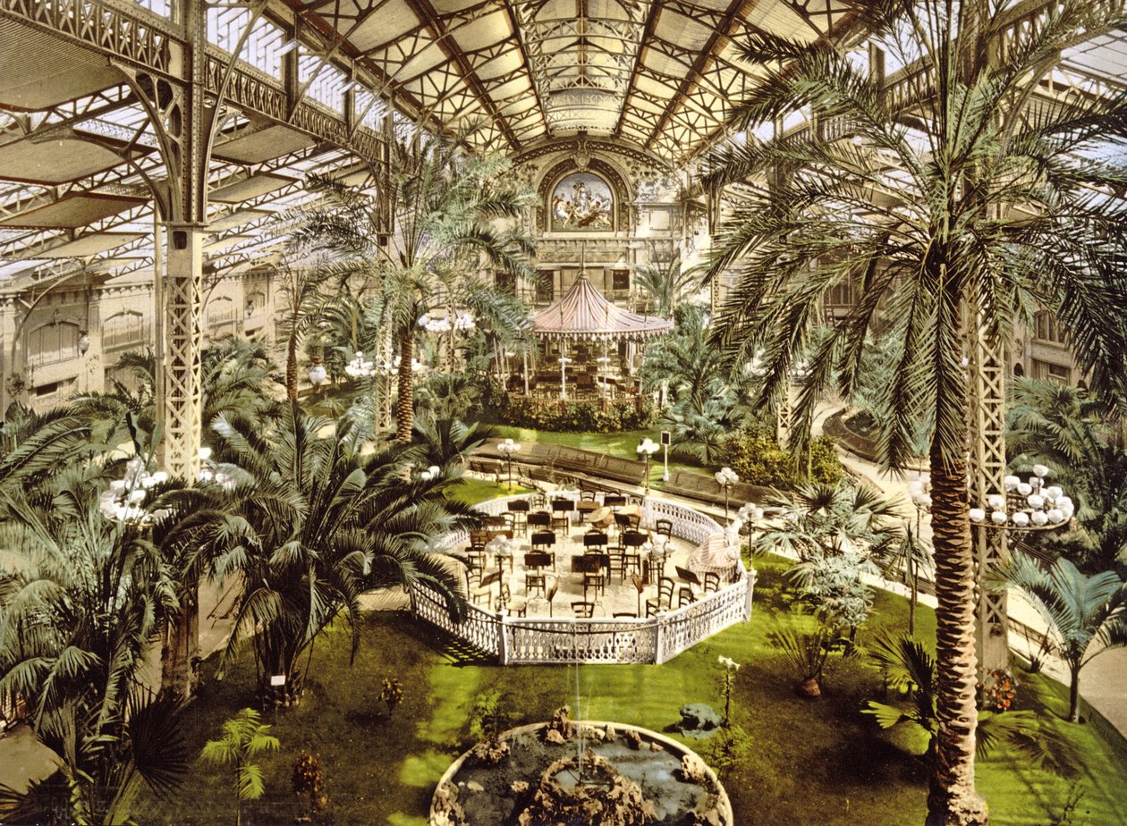 Interiör av vinterträdgården i Nice, 1890-1900 av French Photographer
