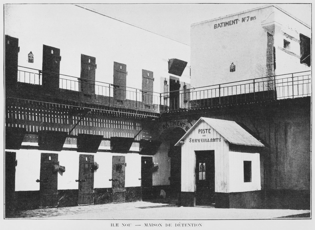 Nya Kaledonien, Isle of Nou, House of Detention, från La Depeche Coloniale, 1903 av French Photographer