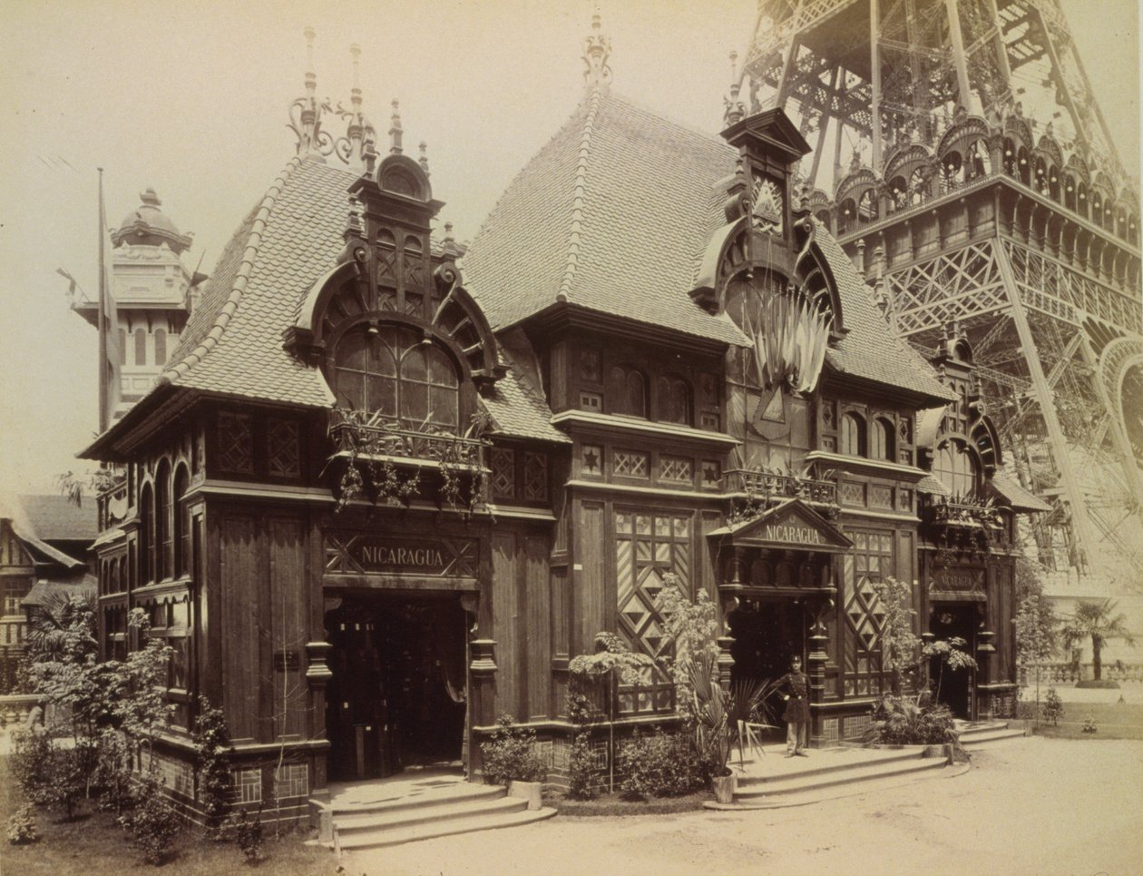 Nicaraguanska paviljongen vid Parisutställningen 1889 (foto) av French Photographer