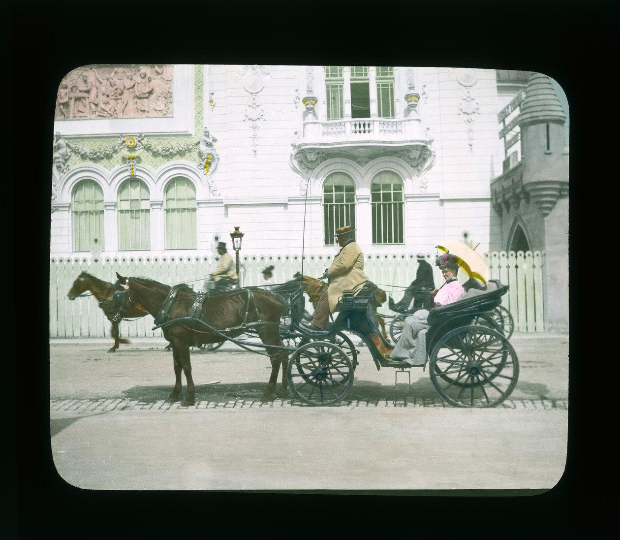 Parisutställning: Palace of Decorative Arts, Paris, Frankrike, 1900 (lanternbild) av French Photographer