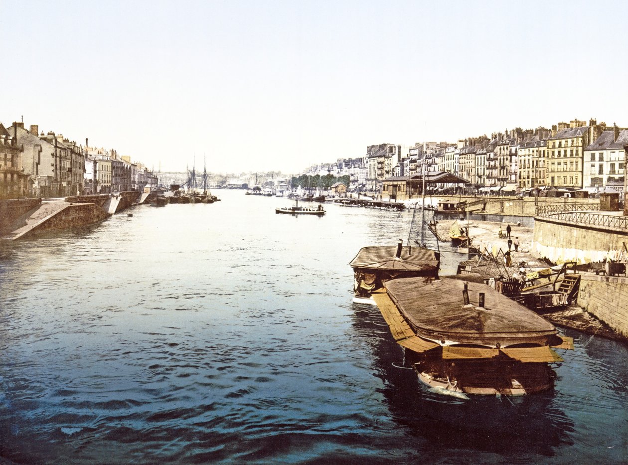 Fritidsbåtar på Loire i Nantes, pub. 1890-1900 av French Photographer