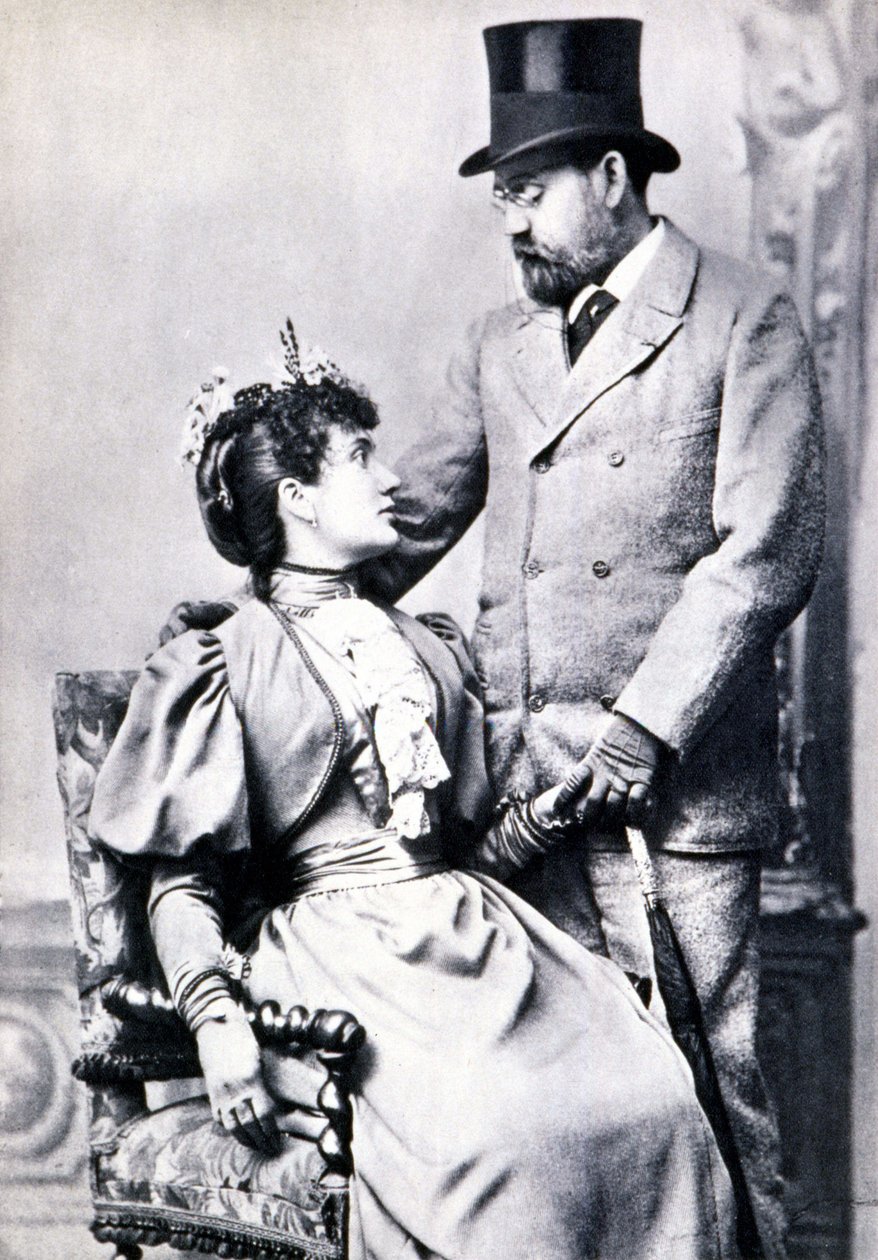 Porträtt av Emile Zola och Jeanne Rozerot av French Photographer