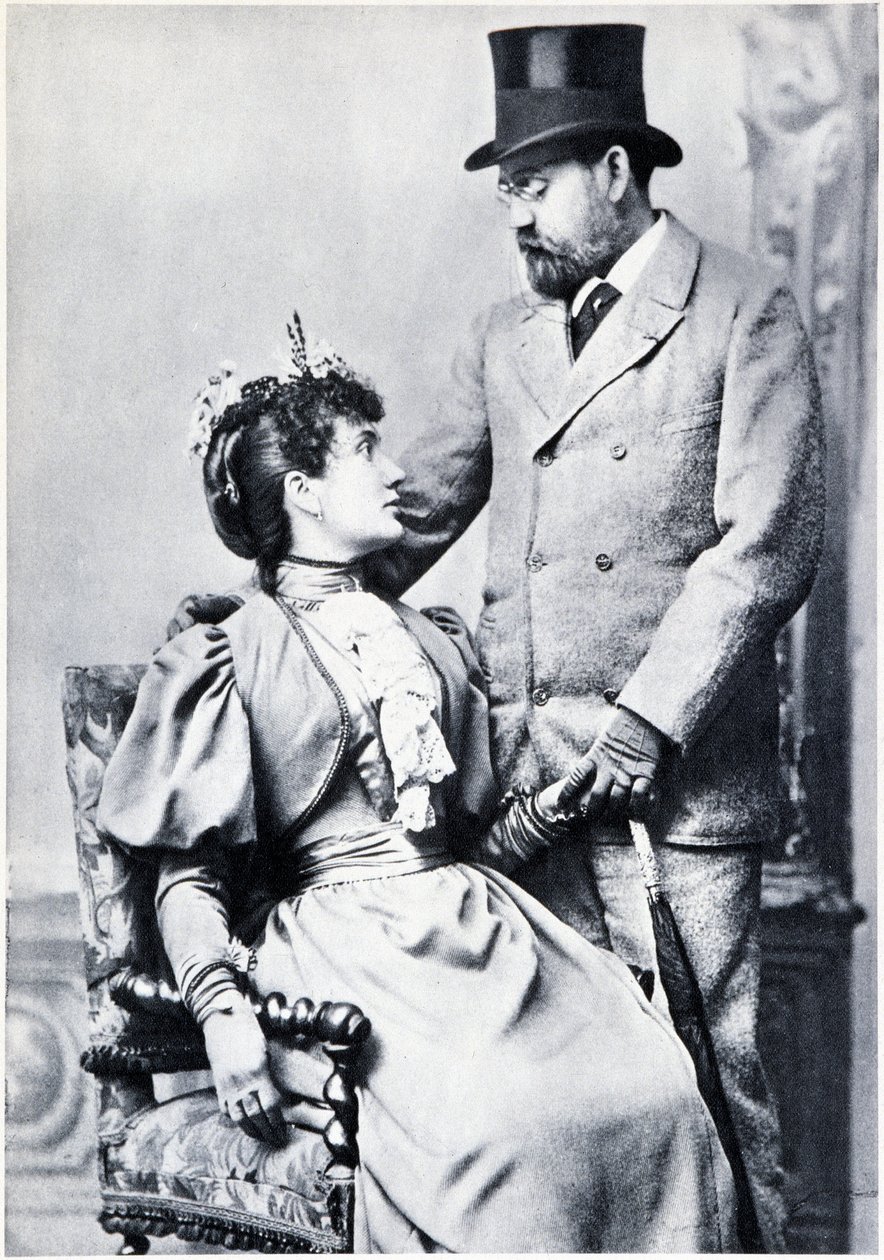 Porträtt av Emile Zola och Jeanne Rozerot av French Photographer