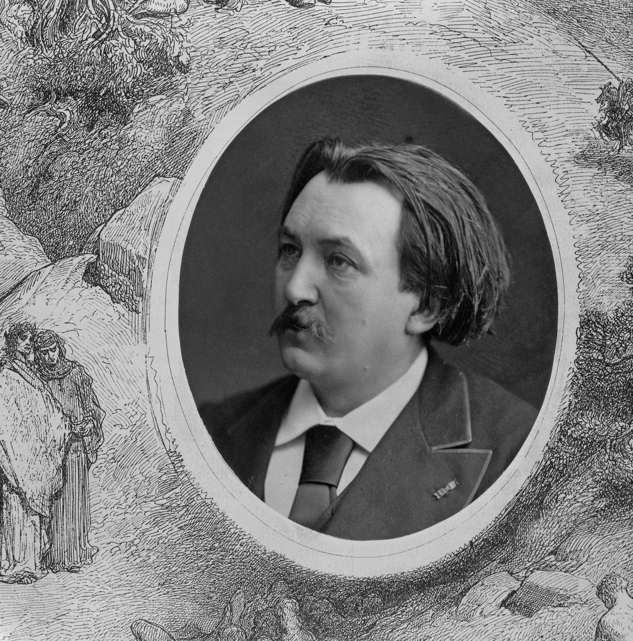 Porträtt av Gustave Dore (1832-83) (s/v foto) (detalj av 202837) av French Photographer
