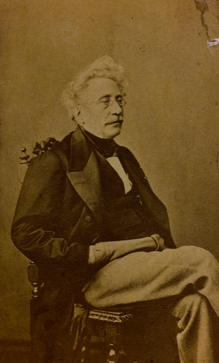 Porträtt av Hippolyte Bellangé, fransk målare och litograf; visitkort (s/v foto) av French Photographer