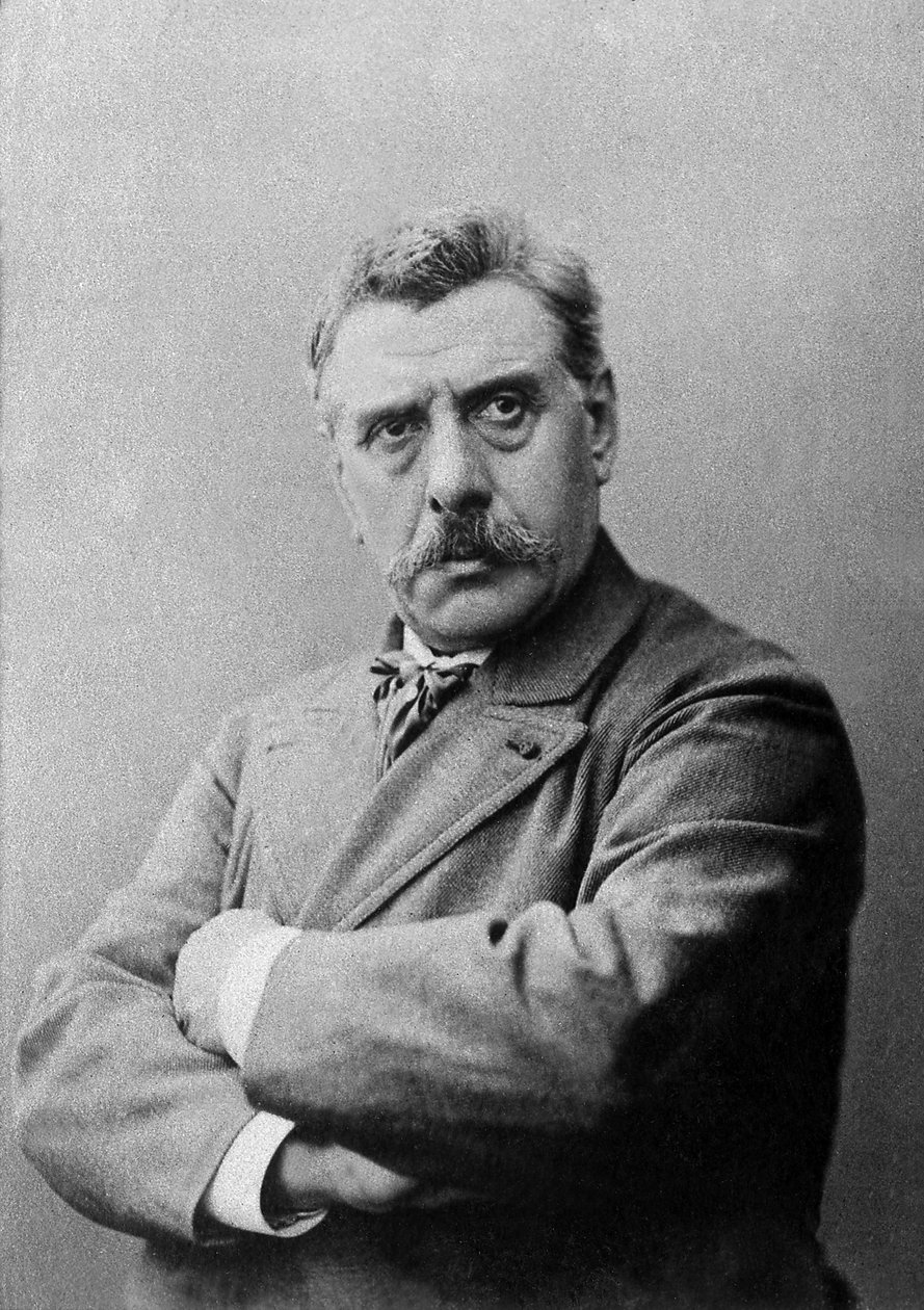 Porträtt av Jean Joseph Alexandre Falguiere (1831-1900), professor i skulptur vid Ecole des Beaux-Arts i Paris. av French Photographer