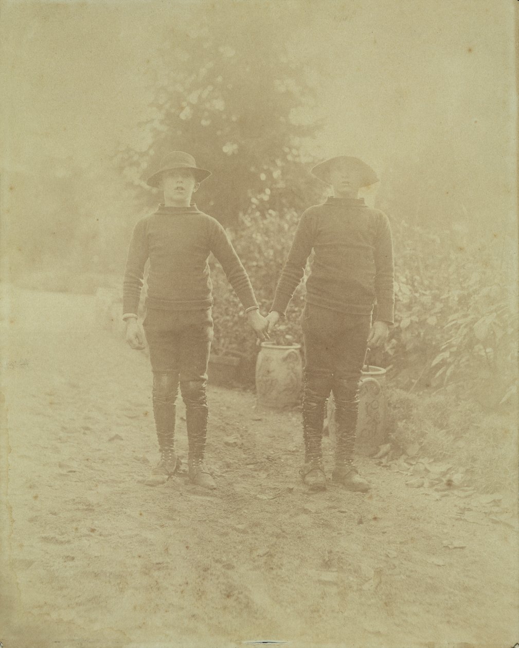 Porträtt av Michel Monet och Jean-Pierre Hoschede av French Photographer