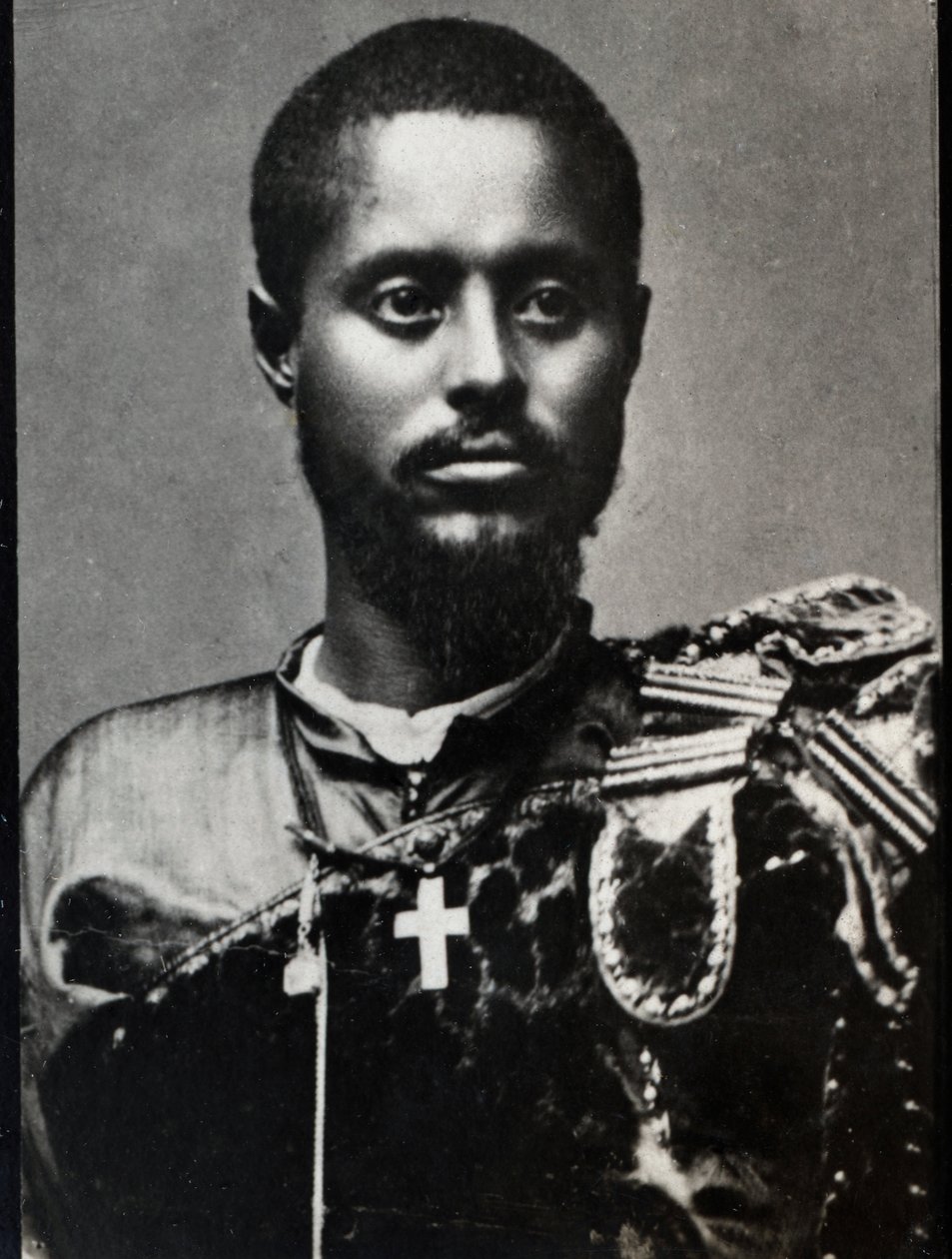 Porträtt av Ras Makonnen (1852-1906), general och guvernör i Harar-provinsen i Etiopien. av French Photographer