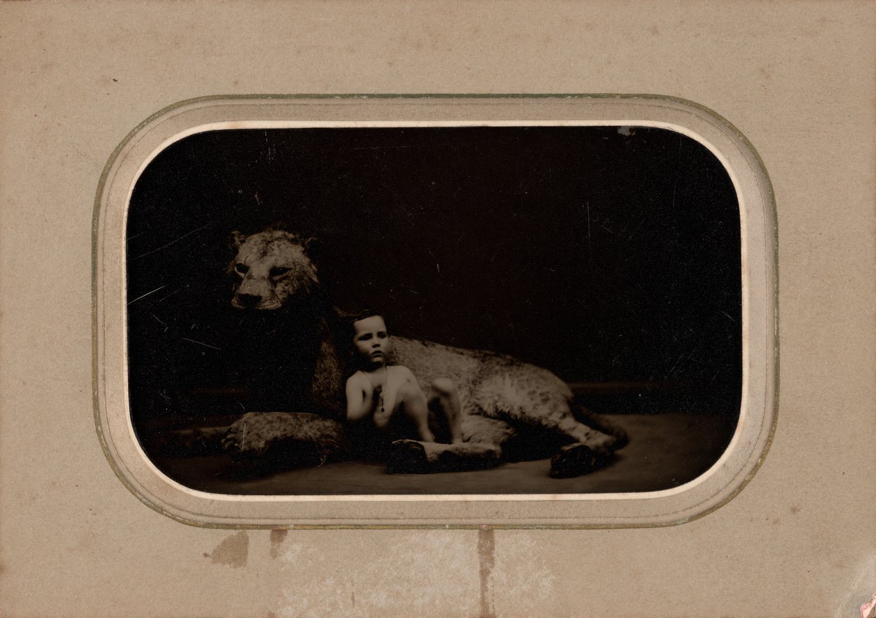 Porträtt av ett barn,ca. 1860 (foto) av French Photographer