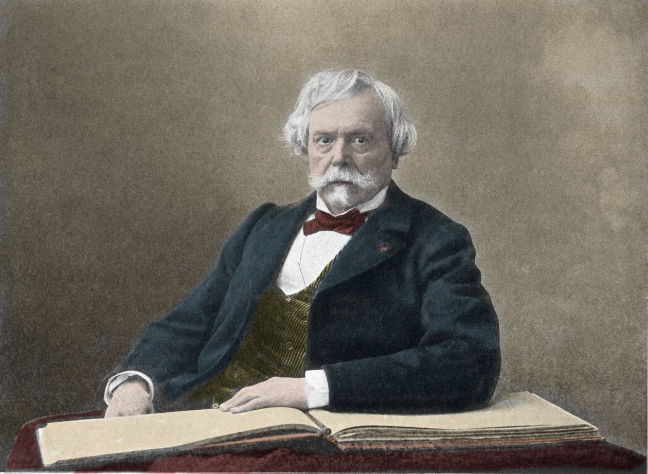 Porträtt av författaren Edmond de Goncourt (1822-1896) Fotografi från slutet av 1800-talet av French Photographer