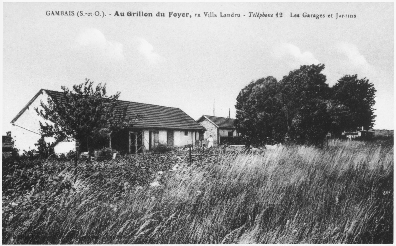 Vykort som föreställer Henri Desire Landrus hus (1869-1922) i Gambais av French Photographer