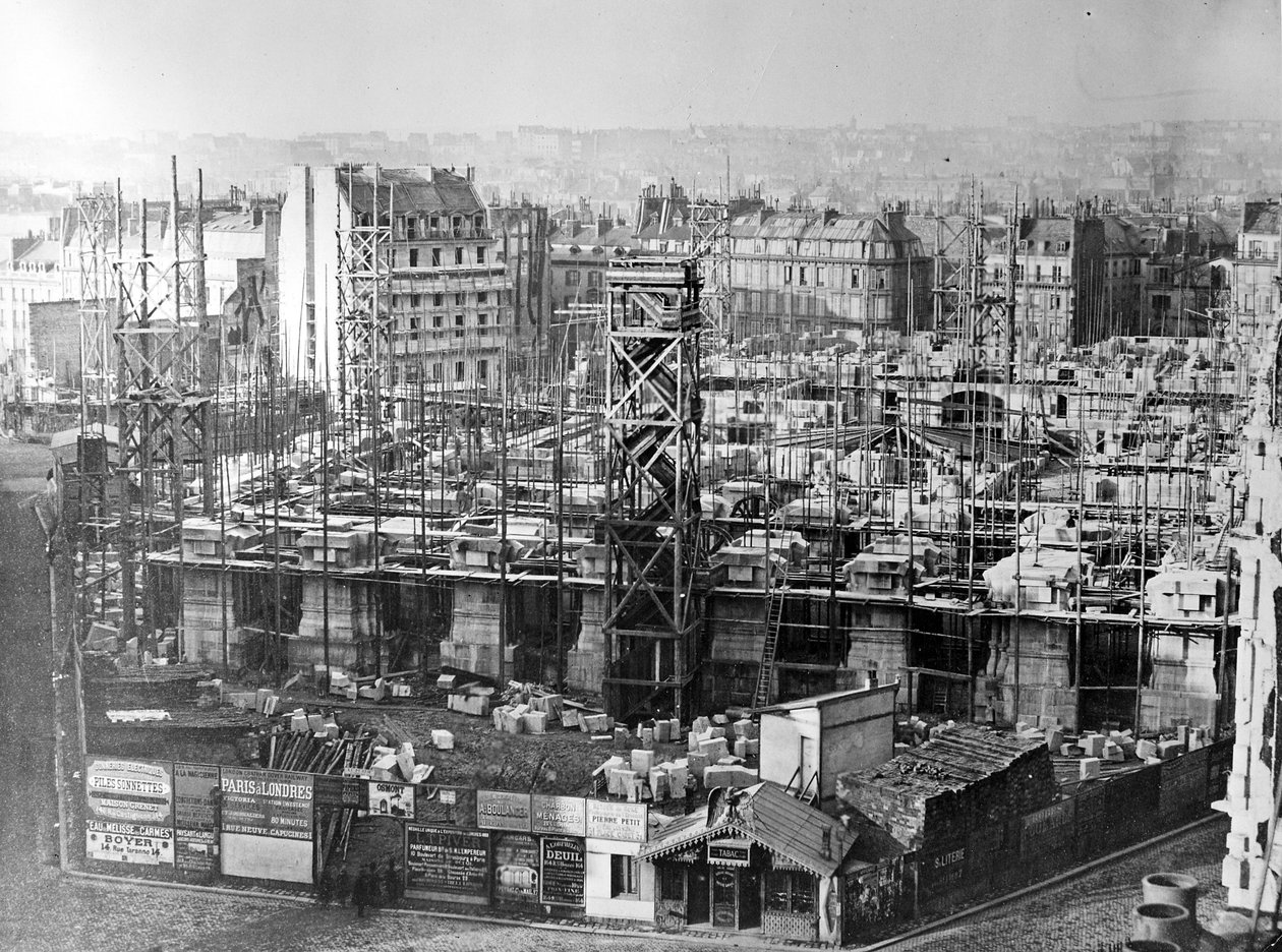 Byggnaden av Paris operahus, c.1862-5 av French Photographer