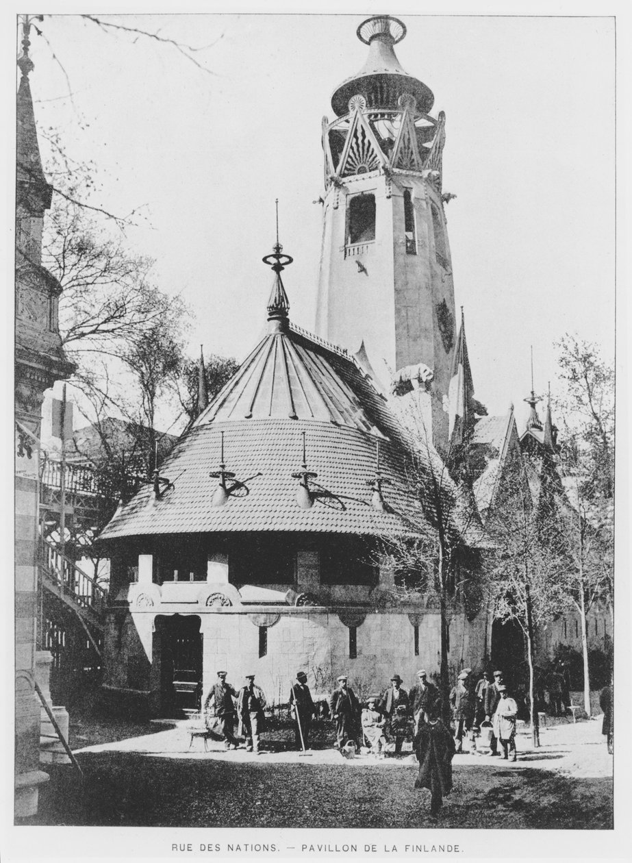 Den finska paviljongen på Rue des Nations vid Exposition Universelle 1900, Paris av French Photographer