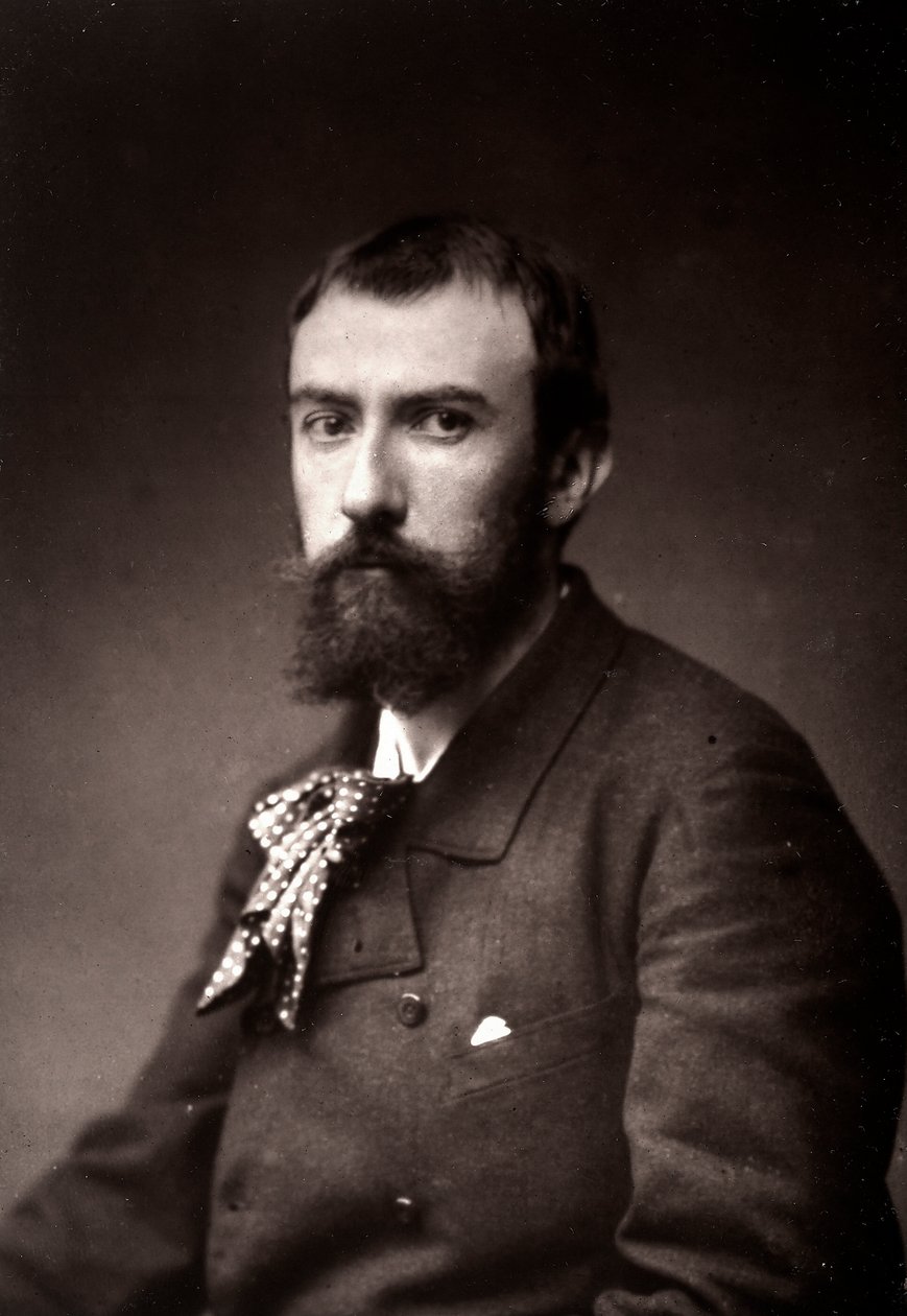 Konstnären Henri Lerolle porträtterade med anledning av Salongen i Paris 1885 av French Photographer