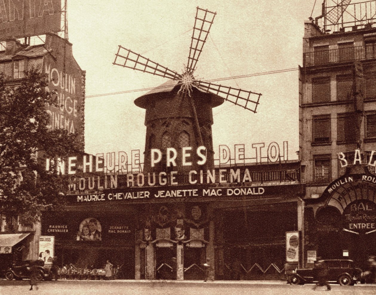 Kabarén och biografen "Le Moulin Rouge" i Paris av French Photographer