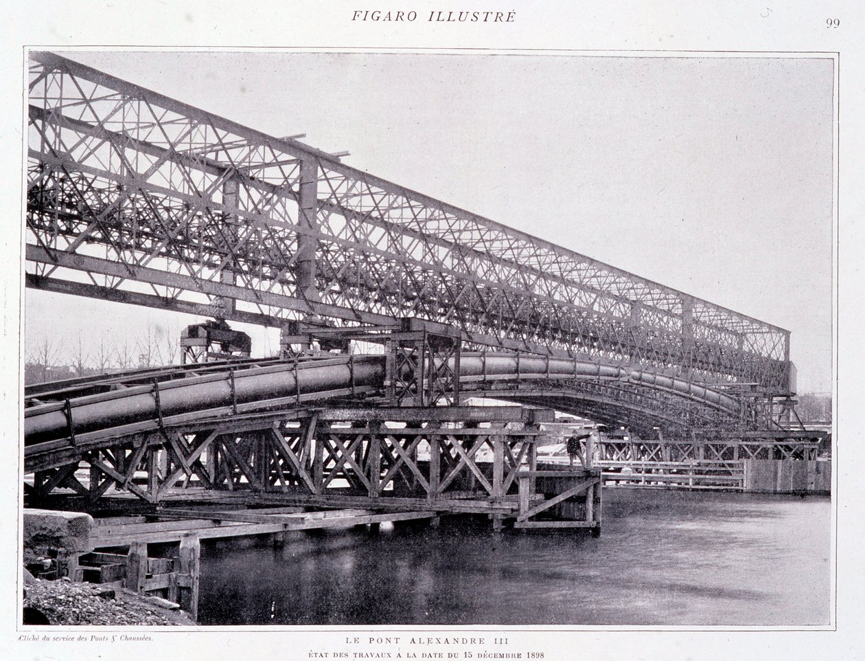 Verken av bron Alexander III till 15/12/1898 - i "" The Figaro Illustrated"" av French Photographer