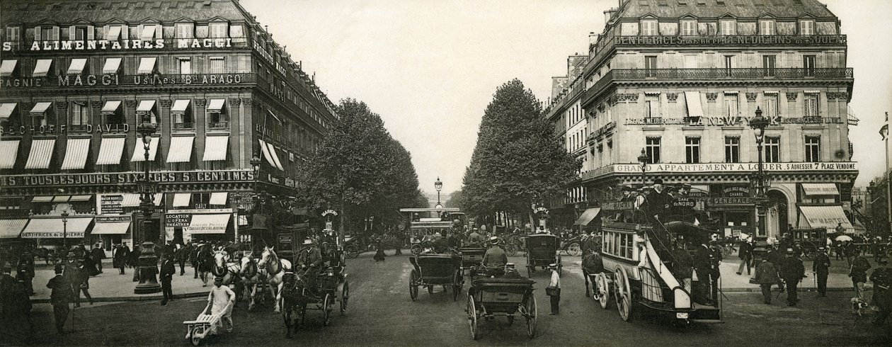 Trafik i Paris, Frankrike, tidigt 1900-tal av French Photographer