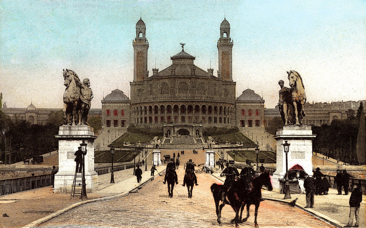Trocadero-palatset byggt för världsutställningen i Paris 1878, ca. 1906 (foto) av French Photographer
