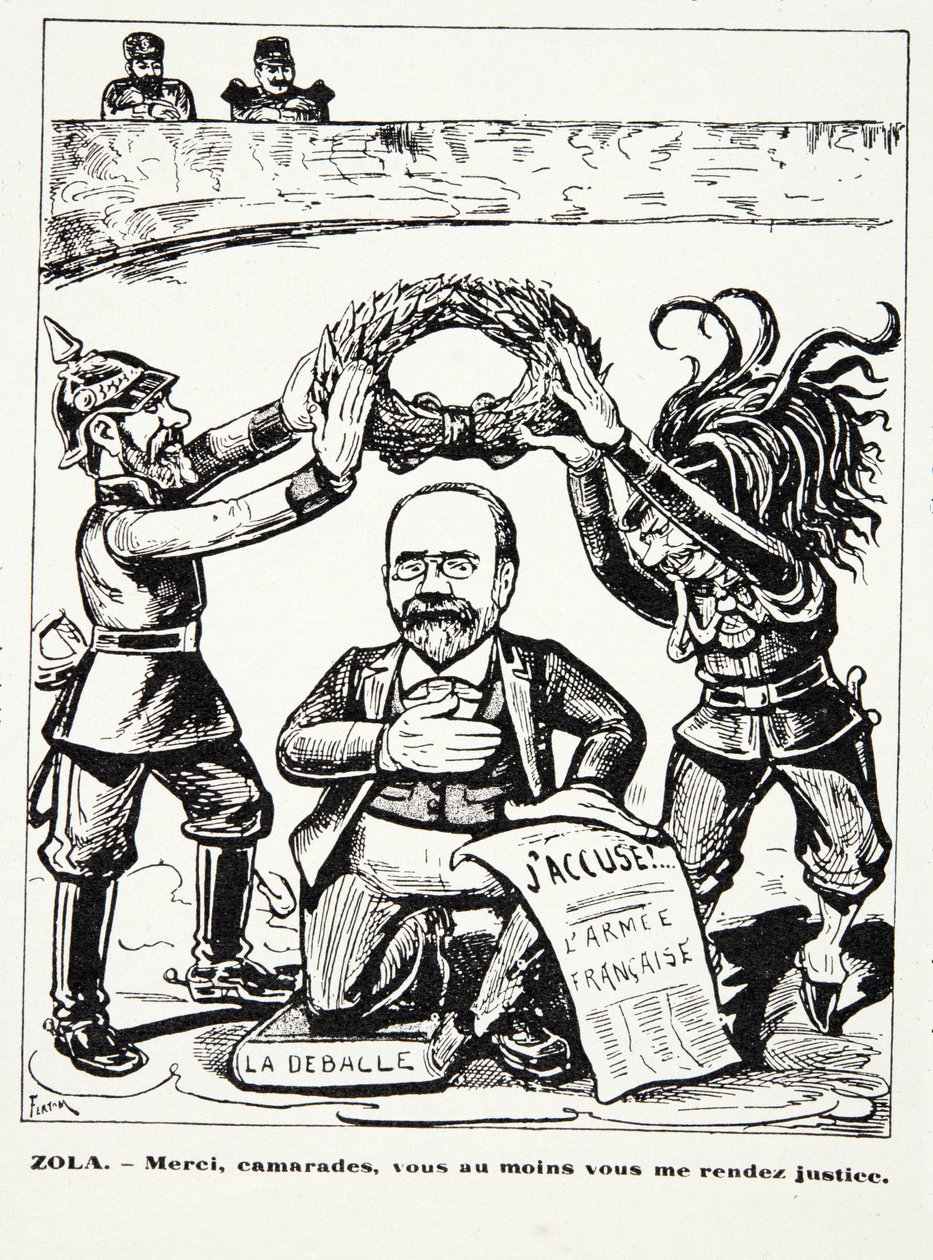 Zola - Tack, kamrater, ni gör mig åtminstone rättvisa, från Histoire de la Troisieme Republique, Vol. I, Politisk historia, utg. 1933 (litho) av French Photographer