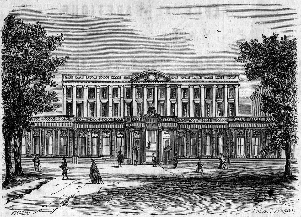 1700-talsarkitektur: yttre vy av Bordeaux stadshus, Gironde (33) av French School