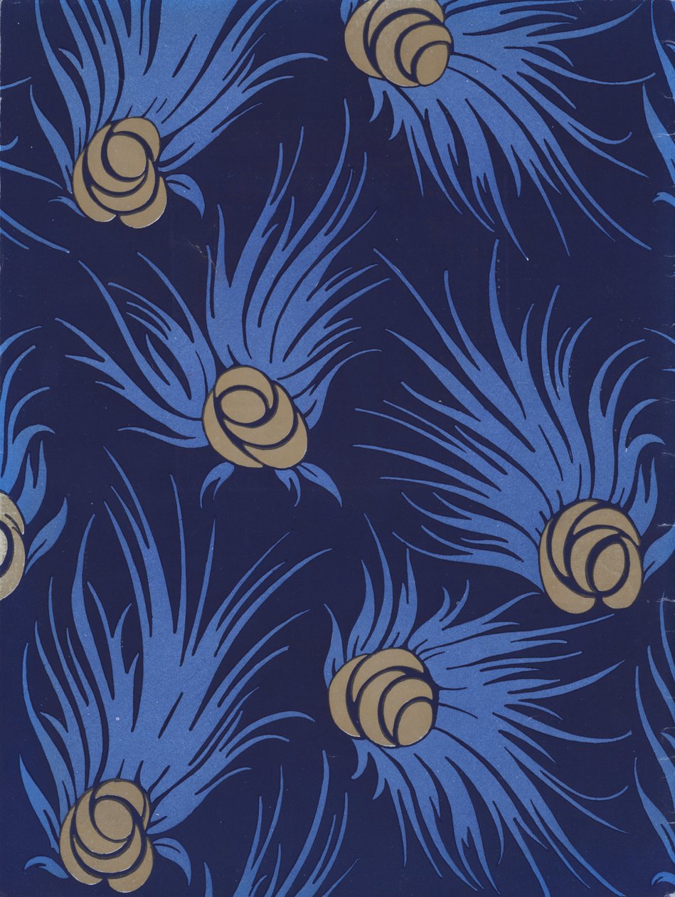 Mönsterdesign från 1920-talet (färglitografi) av French School