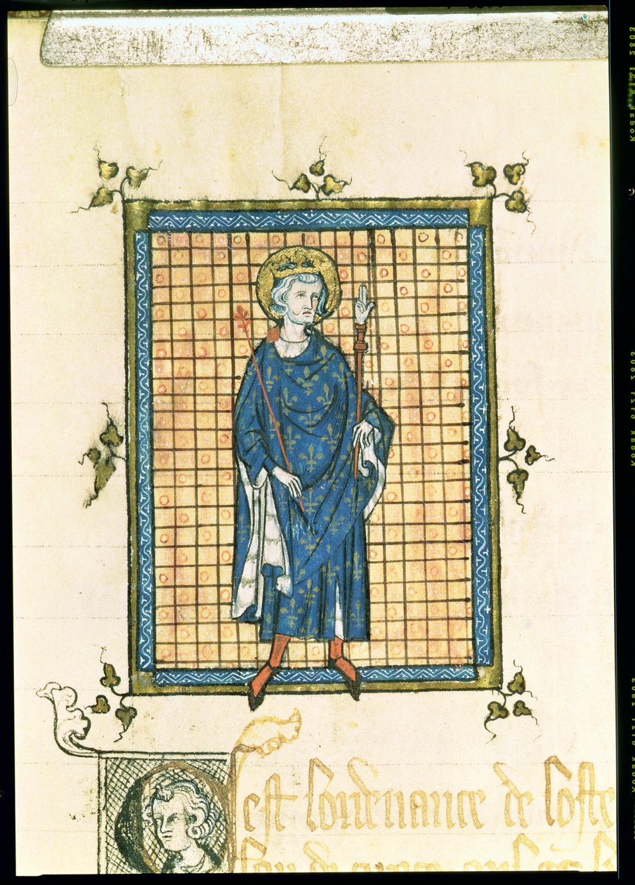 AE II 327 Kung Saint Louis bär spiran och rättvisans hand, från Registry des Ordonnances de L