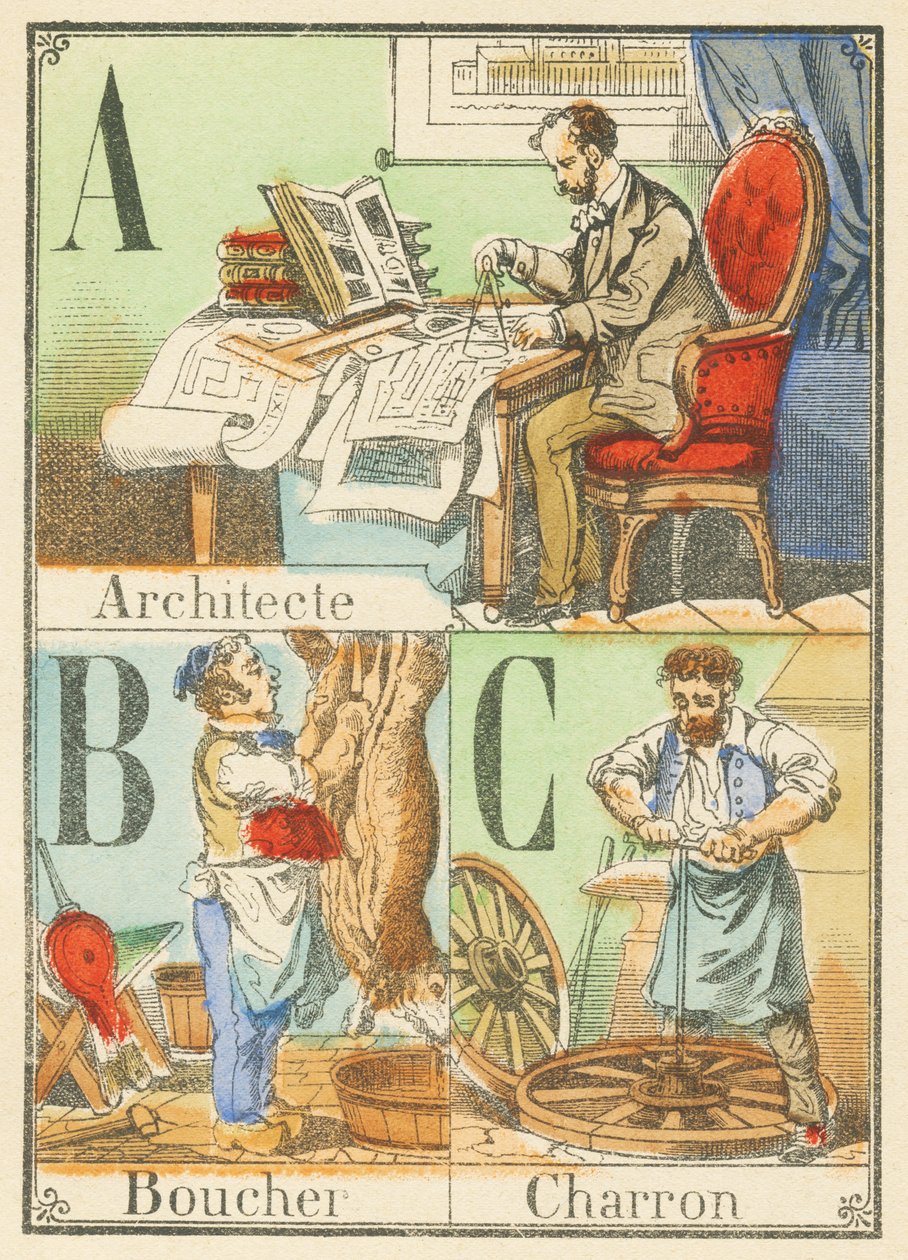 A B C: Arkitekt, slaktare, Charron av French School