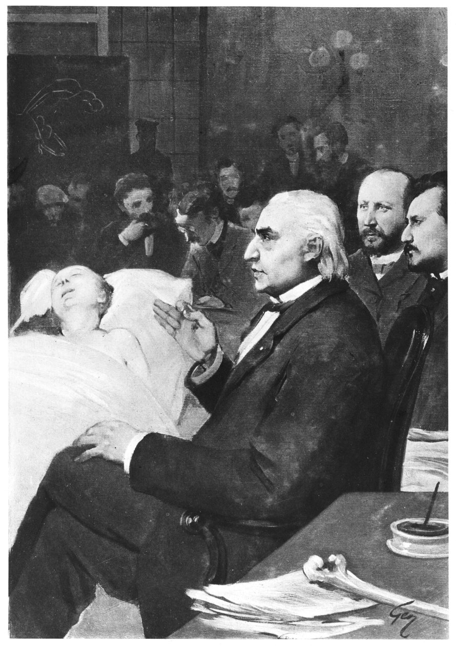 En klinisk lektion med doktor Jean Martin Charcot (1825-93) på Salpetriere av French School