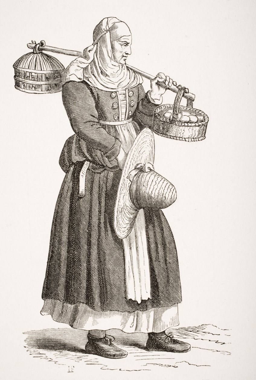 En æghandler, efter et træsnit fra det 16. århundrede af Cesare Vecellio (1521-1601) fra 