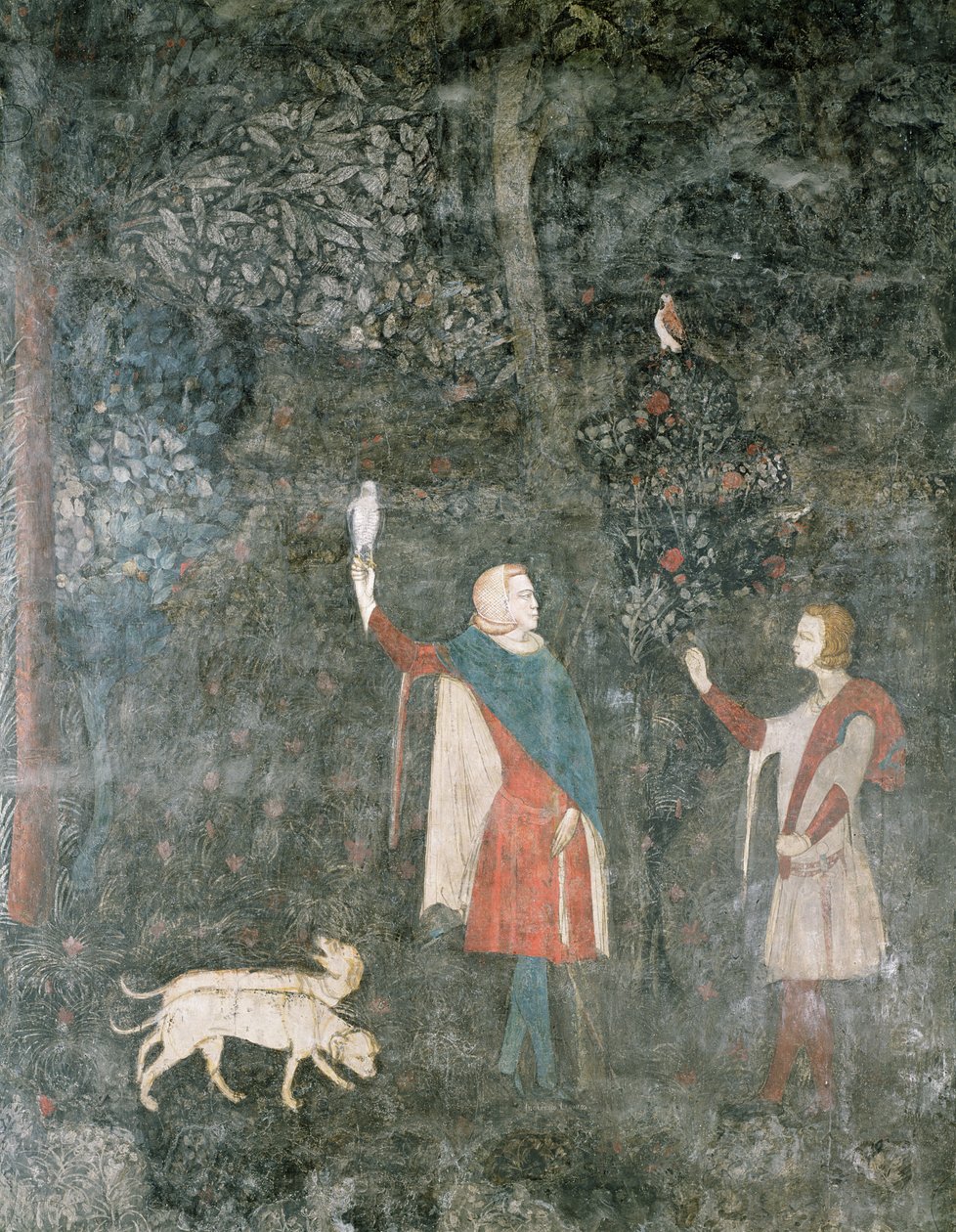 A Gentleman Hawking, från Stag Room, 1343 av French School