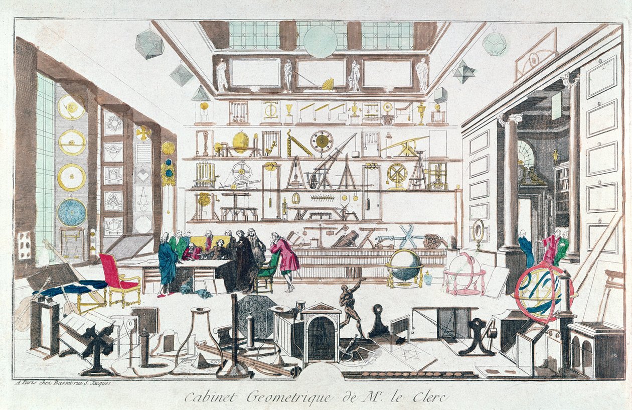 En geometristudie, efter Sebastien Le Clerc, 1717 av French School