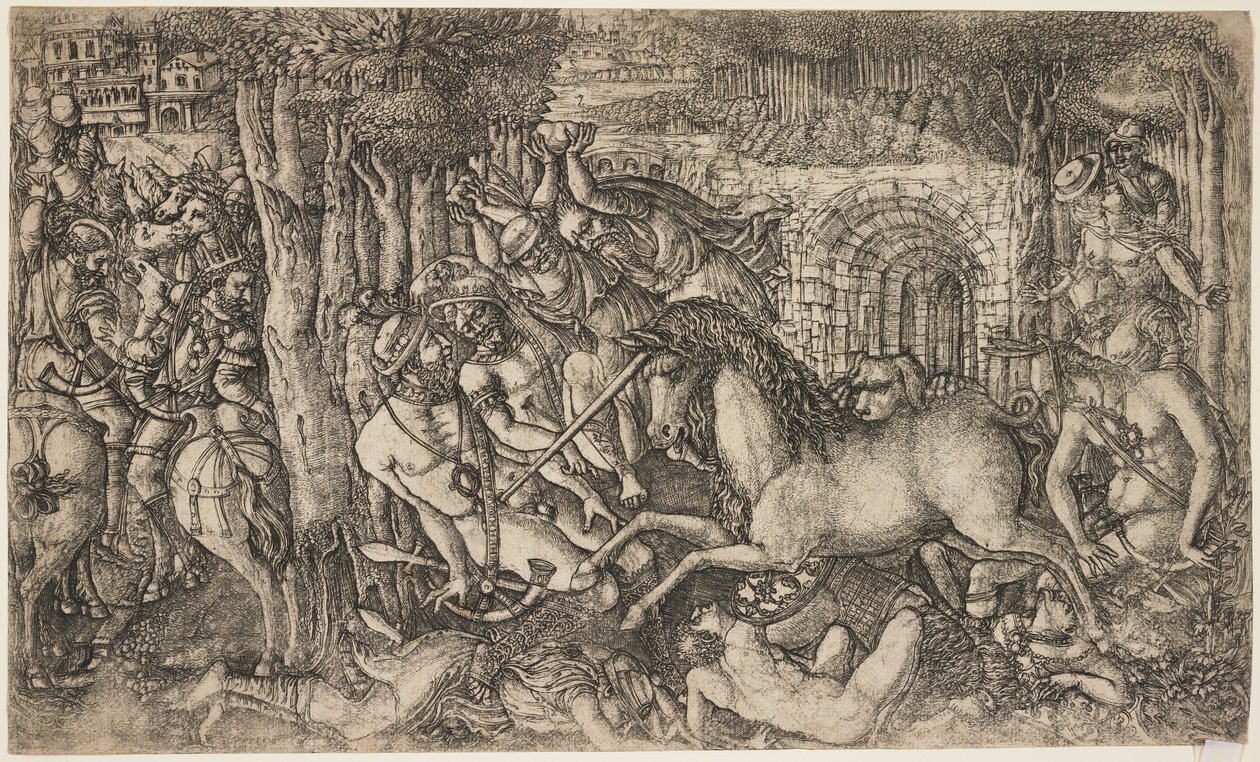 En kung förföljd av en enhörning, c.1547 av French School