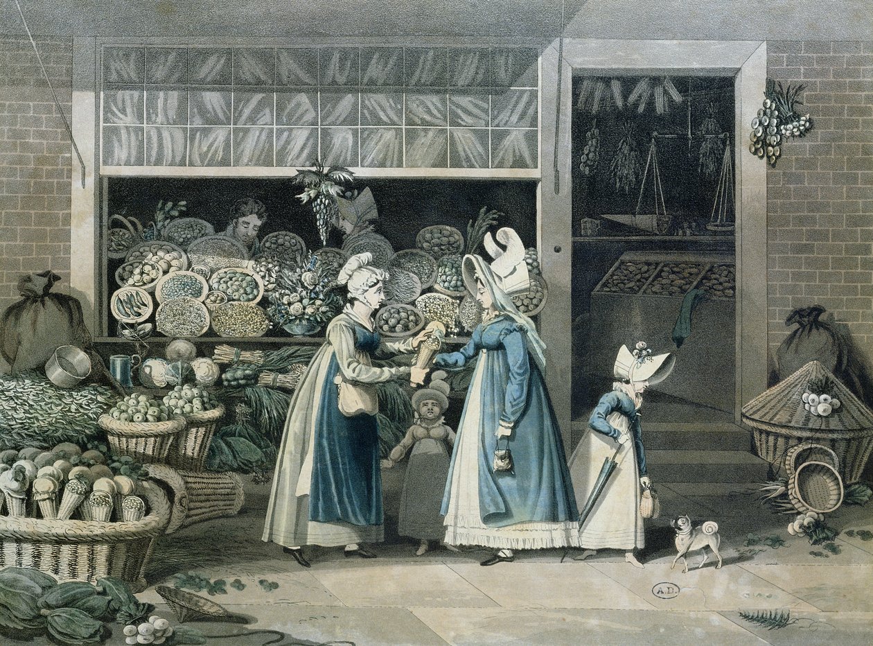 En parisisk grönsaksbutik, tidigt 1800-tal av French School