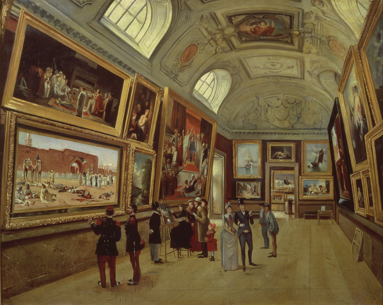 Ett bildgalleri på Musée du Luxembourg, 1883-85 av French School