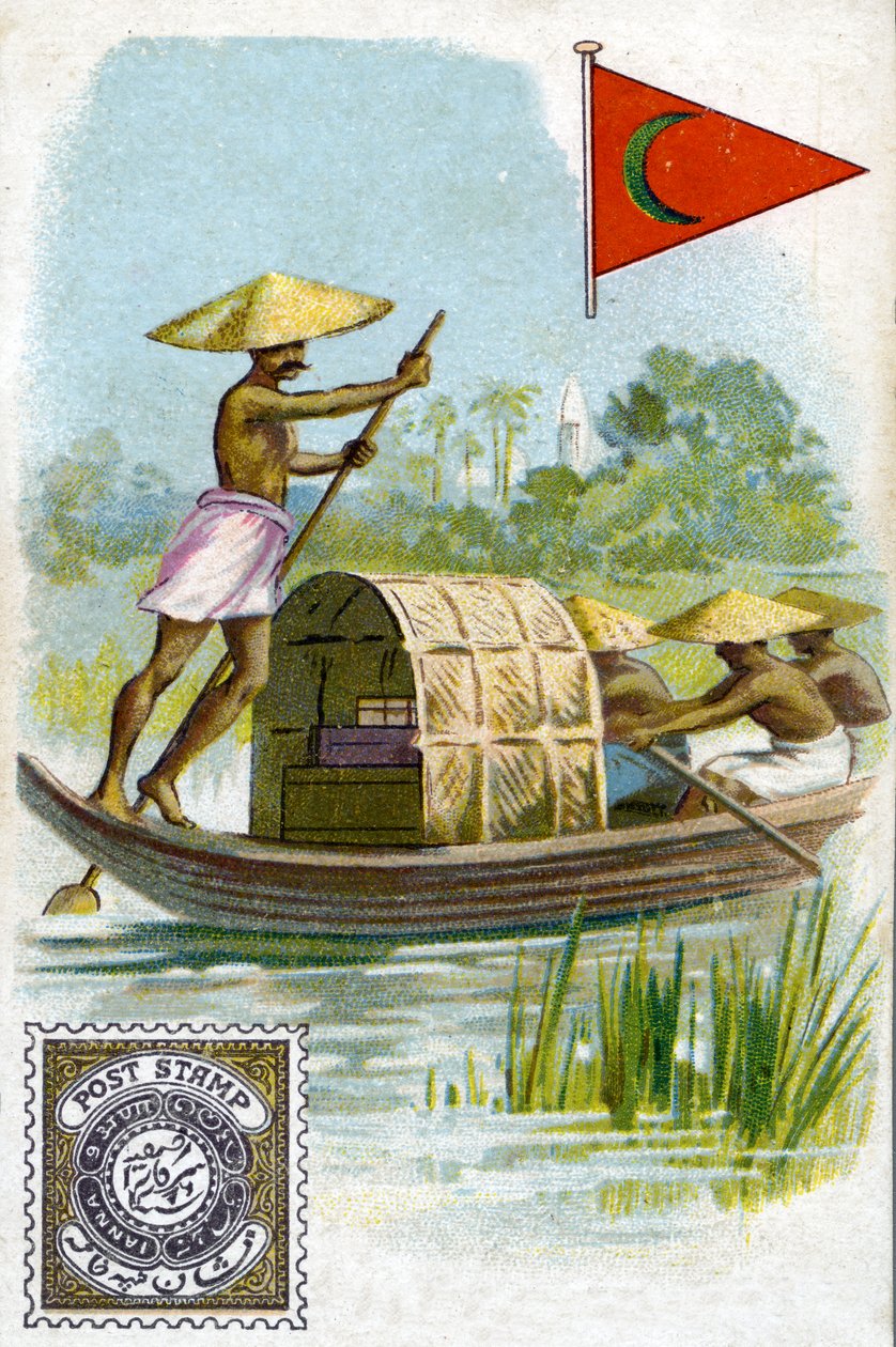A Postman in the Deccan Plateau of India, sent 1800-tal av French School