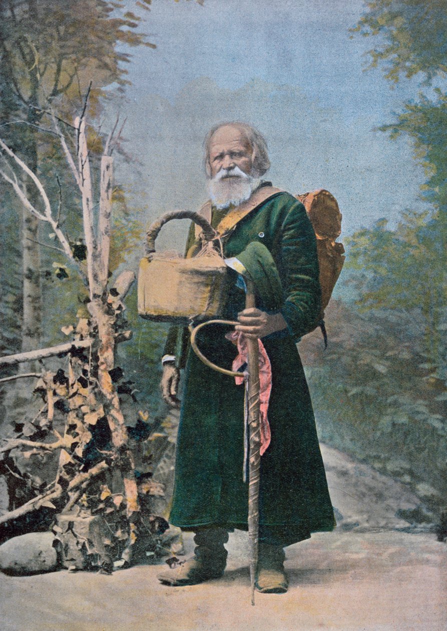 En rysk pilgrim, tidigt 1900-tal (efter ett färgfoto) av French School