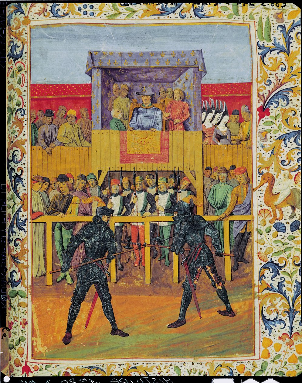 En turnering i hand-till-hand-strid, från Le Jouvencel av Jean de Bueil av French School