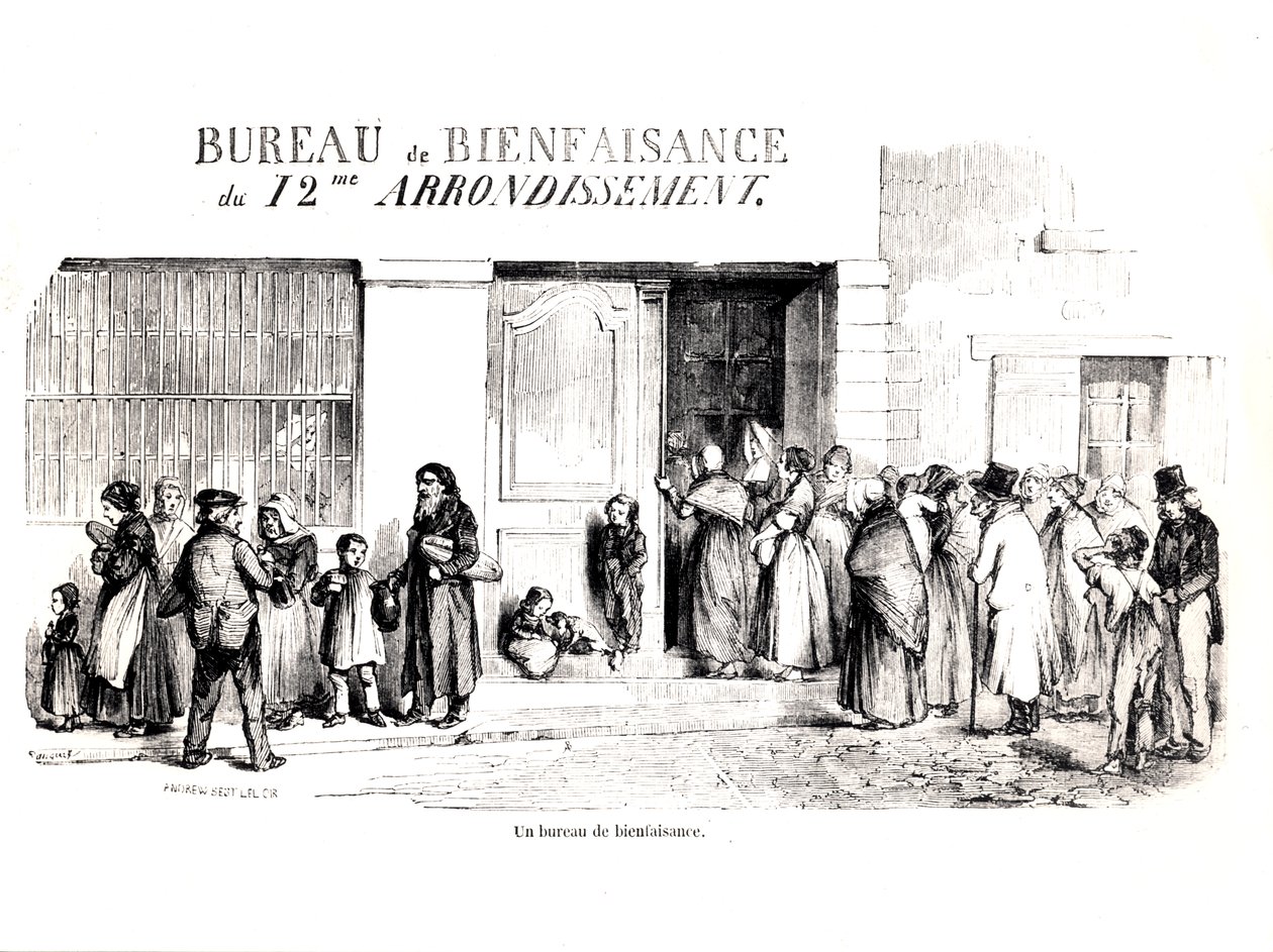 Ett välfärdskontor i Paris 12:e arrondissement, ca. 1870 av French School