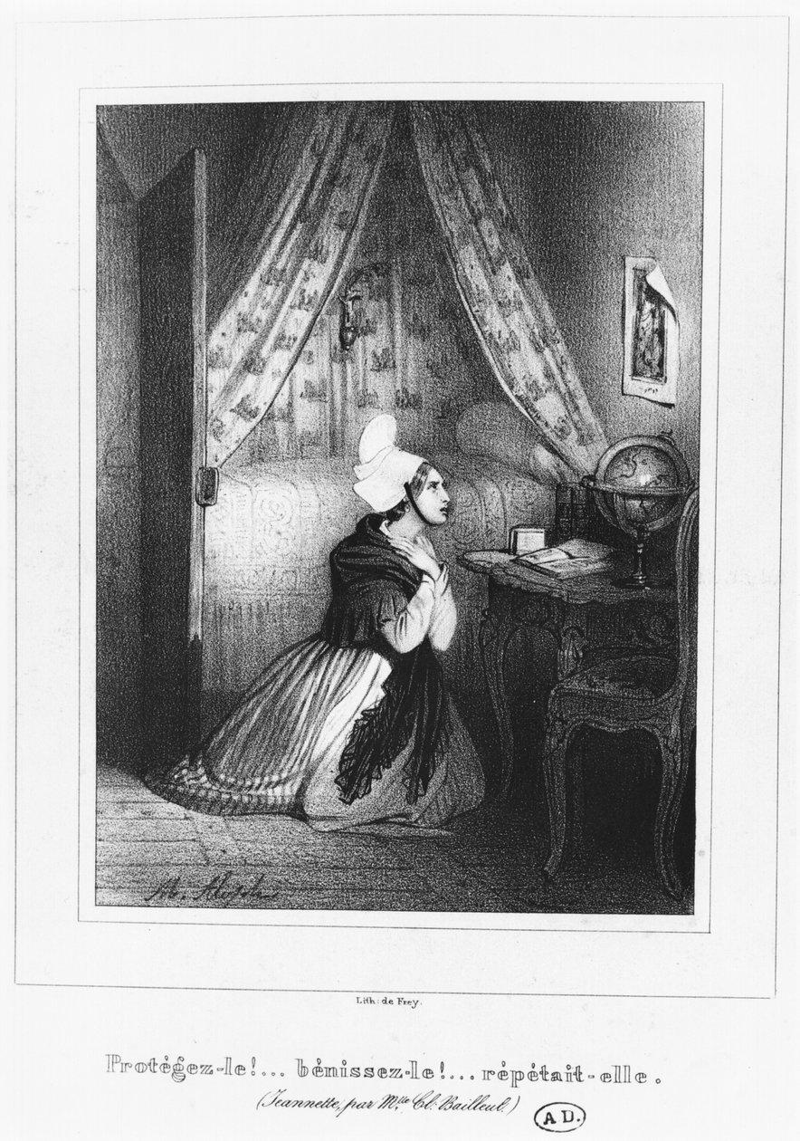 En ung kvinna från Normandie, ca 1830-40 av French School