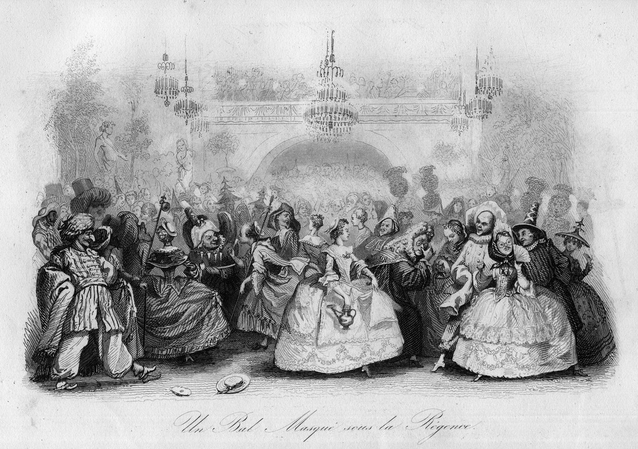 En bollmask under regenten ("The carnival"-låt av Marc-Antoine Madeleine Desaugiers) av French School