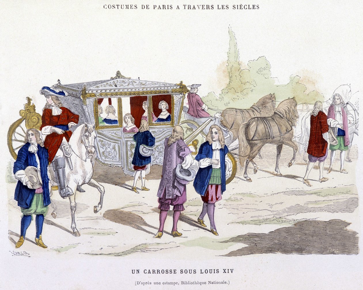 En vagn under Ludvig XIV - i "Paris genom århundradena" av H. Gourdon de Genouillac av French School