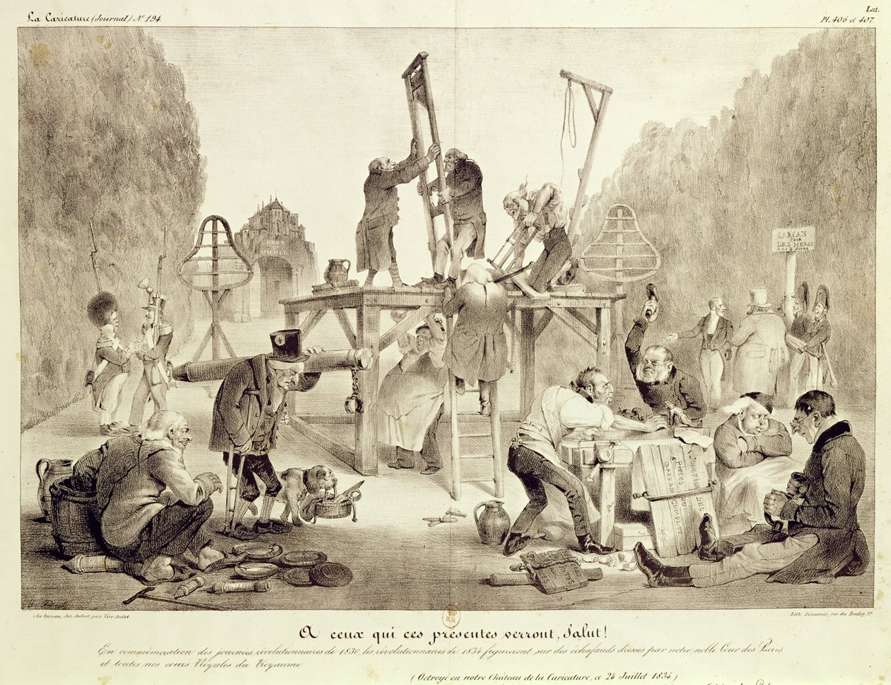 Salut!, plåt 406 och 407, nr 194, La Caricature, tryckt av Delaunois av French School
