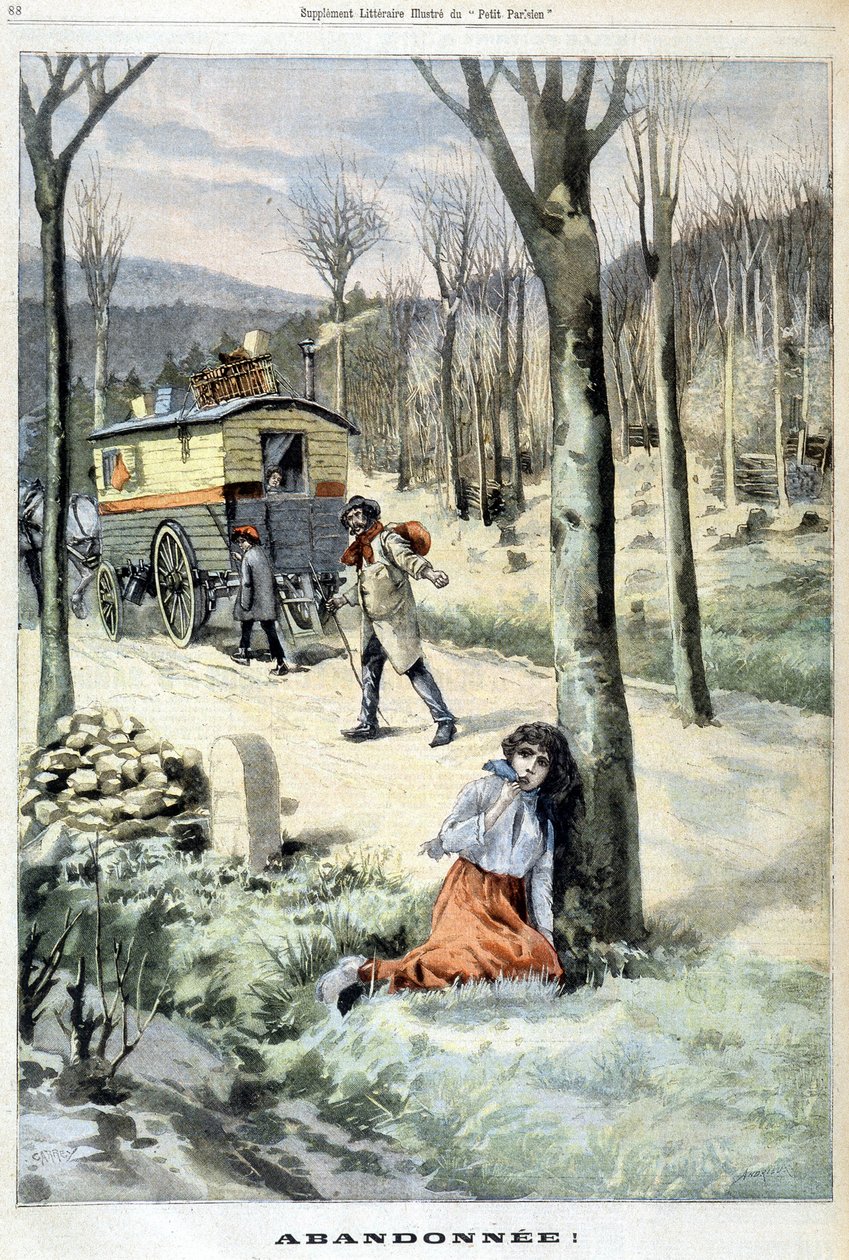 En zigenare som övergavs av sin familj - i "" Le Petite Parisien"" av 15/03/1903. av French School