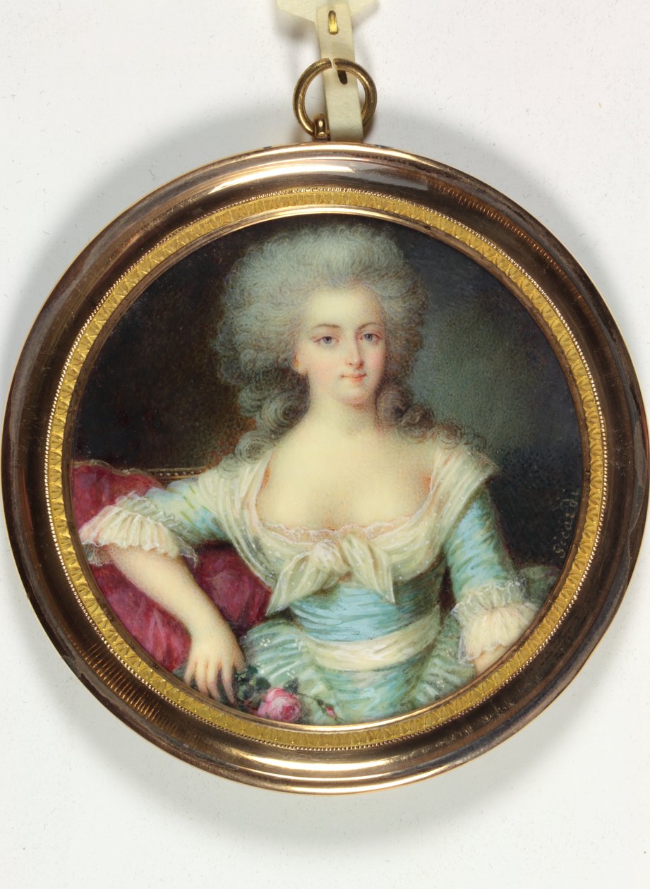 En dam som heter Madame Elisabeth de France (emalj) av French School