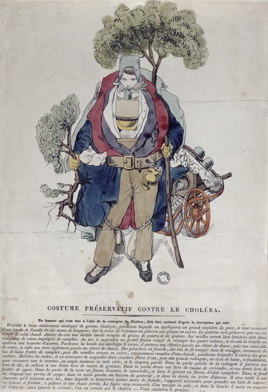 En man skyddad mot kolera, ca 1831 av French School