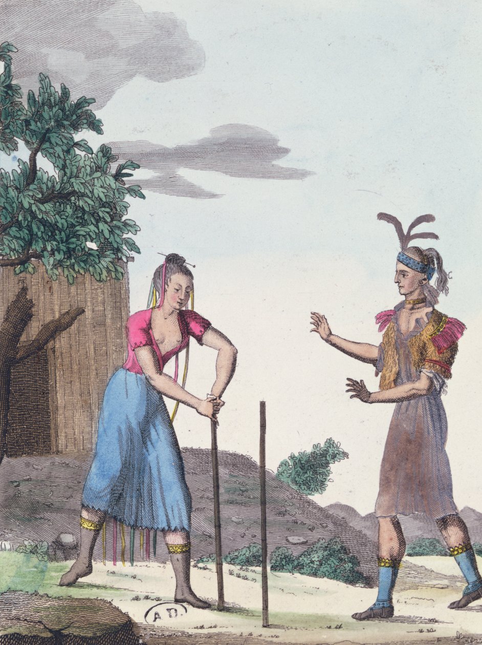 En vigselceremoni med Creek-indianerna, c.1811 av French School
