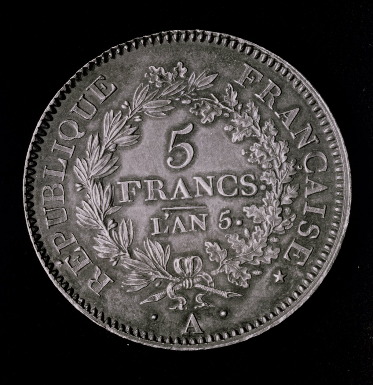 Ett pund av tjugo sol, motsvarande den första francen i Första Republiken (framsidan) (metall) av French School